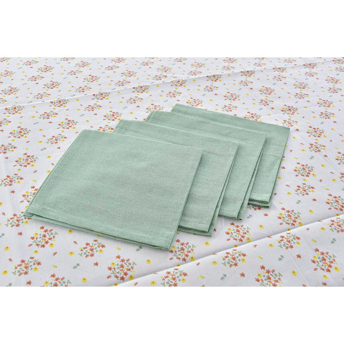 Set de lenjerie de masă DKD Home Decor Květiny Verde 150 x 150 x 0,5 cm