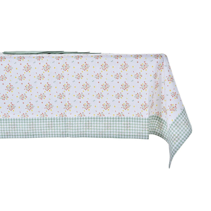 Set de lenjerie de masă DKD Home Decor Květiny Verde 150 x 150 x 0,5 cm