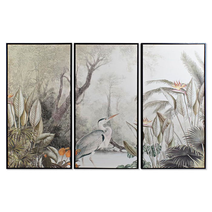 Set de 3 tablouri DKD Home Decor 180 x 4 x 120 cm Tropical 30 x 40 cm