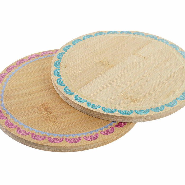 Suport Protecție pentru Masă DKD Home Decor Boho 20 x 20 x 1 cm Turquoise Castaniu Colonial