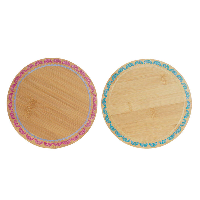 Suport Protecție pentru Masă DKD Home Decor Boho 20 x 20 x 1 cm Turquoise Castaniu Colonial