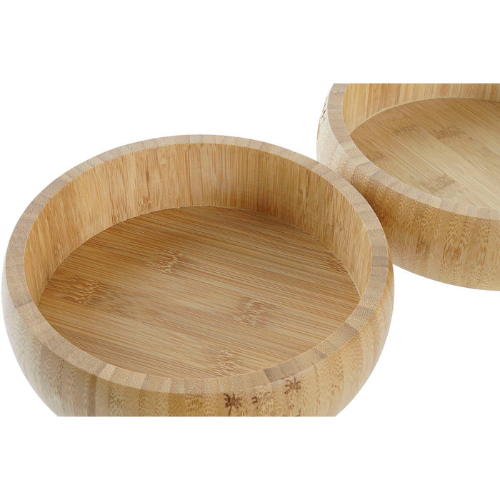 Salatieră DKD Home Decor Natural Bambus 20 x 20 x 5 cm