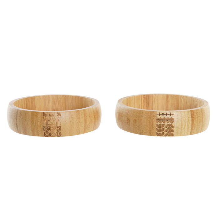 Salatieră DKD Home Decor Natural Bambus 20 x 20 x 5 cm