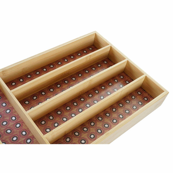 Organizator pentru tacâmuri DKD Home Decor Bambus Colonial African 25,5 x 35,5 x 5 cm (2 Unități)