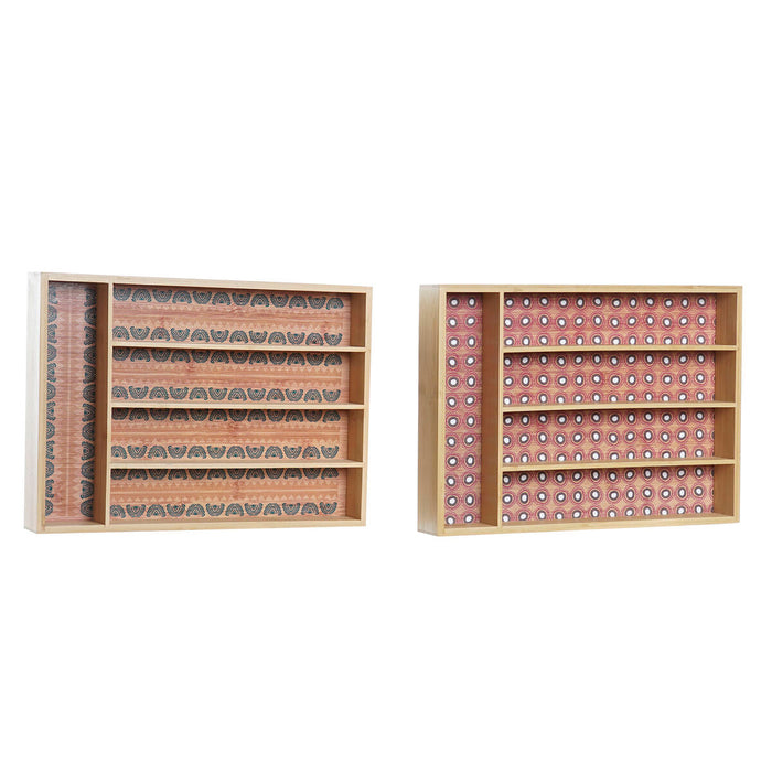 Organizator pentru tacâmuri DKD Home Decor Bambus Colonial African 25,5 x 35,5 x 5 cm (2 Unități)