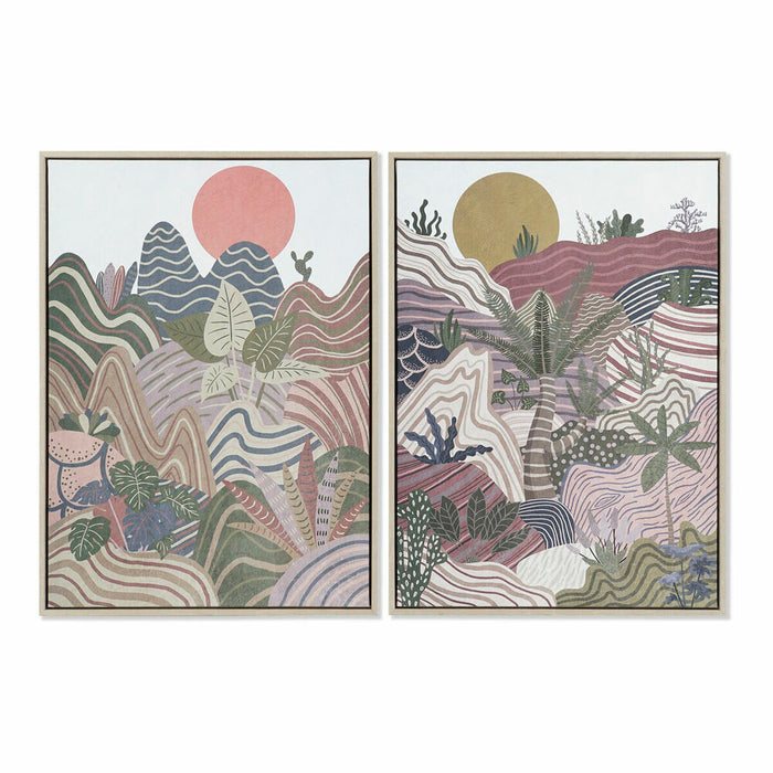 Tablou DKD Home Decor 53 x 4,5 x 73 cm Munte Boho (2 Unități)
