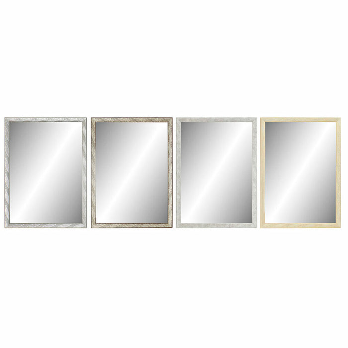 Oglindă de perete DKD Home Decor 56 x 2 x 76 cm Geam Natural Gri Maro Gri închis polistiren Tropical Frunza a unei plante (4 Pie