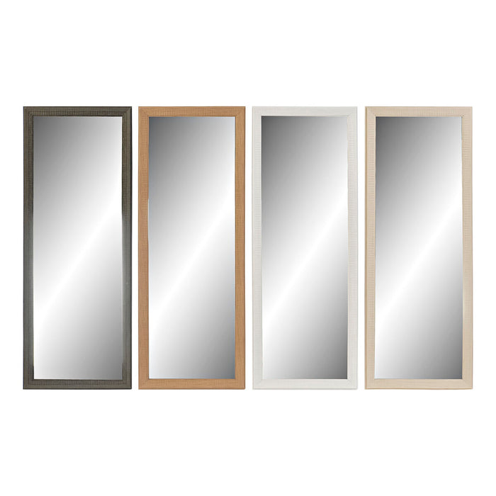 Oglindă de perete DKD Home Decor Maro Natural Gri închis Fildeș Geam polistiren 36 x 2 x 95,5 cm (4 Piese) (4 Unități)