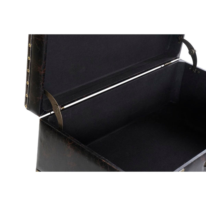 Banchetă DKD Home Decor   Maro Negru Roșu Bej Lemn 70 x 40 x 44 cm (3 Unități)