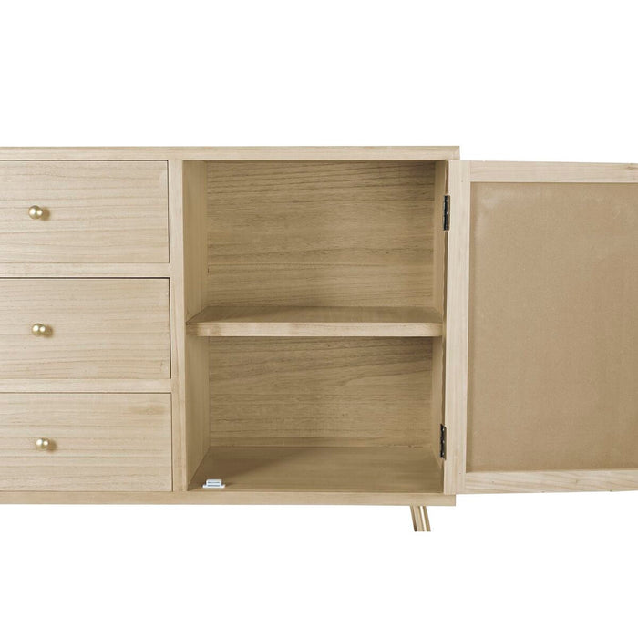 Servantă DKD Home Decor   150 x 38 x 85 cm Brad Natural Auriu* Metal Lemn MDF