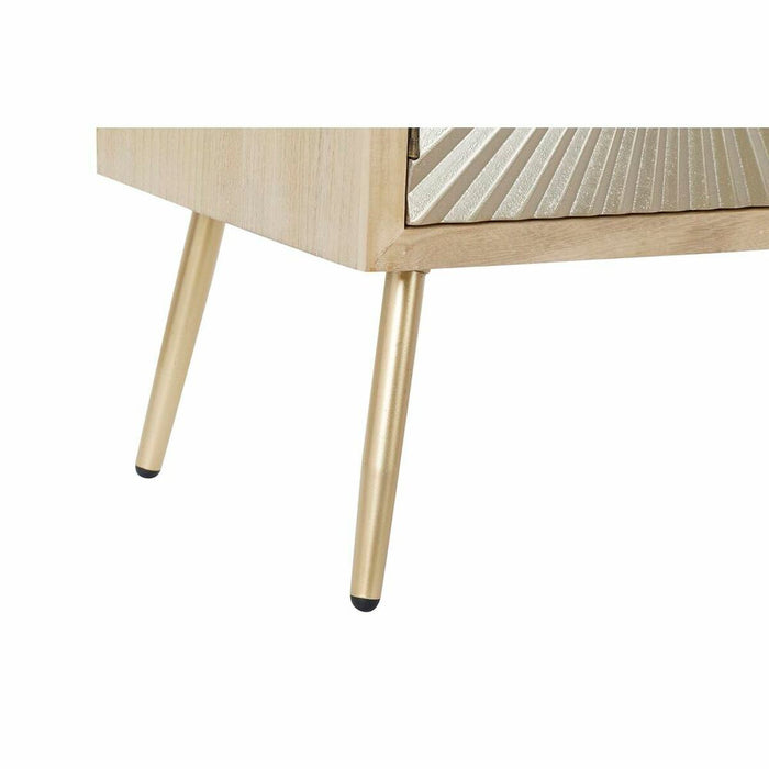 Mobilă TV DKD Home Decor 130 x 40 x 60 cm Brad Natural Auriu* Metal Lemn MDF