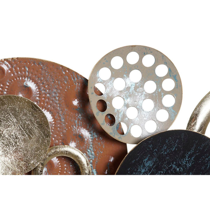 Decorațiune de Perete DKD Home Decor Auriu* Metal Teracotă Cercuri (119,4 x 6,4 x 59 cm)
