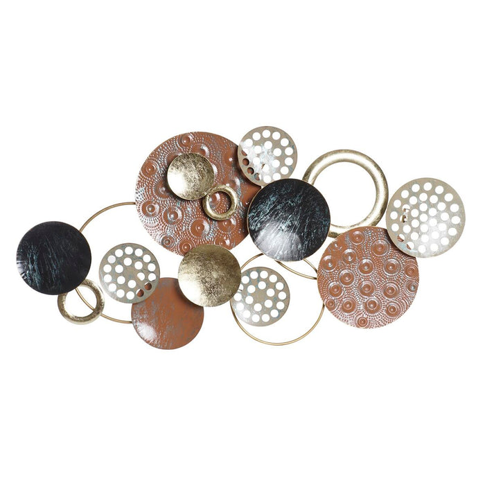Decorațiune de Perete DKD Home Decor Auriu* Metal Teracotă Cercuri (119,4 x 6,4 x 59 cm)