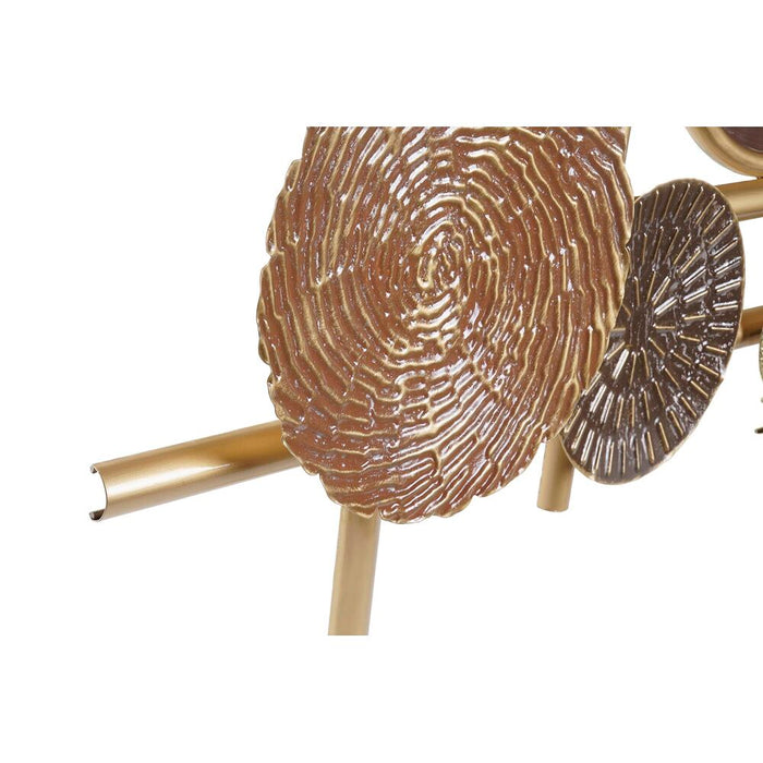 Decorațiune de Perete DKD Home Decor Oglindă Bej Auriu* Metal Cercuri (124,5 x 5,7 x 63,5 cm)