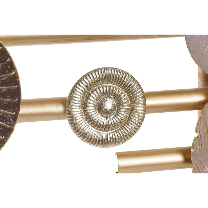 Decorațiune de Perete DKD Home Decor Oglindă Bej Auriu* Metal Cercuri (124,5 x 5,7 x 63,5 cm)