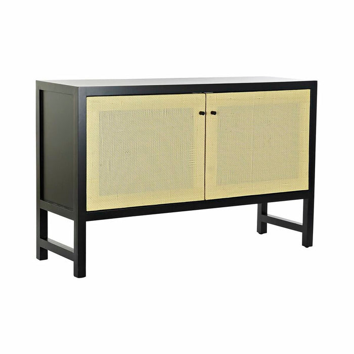 Servantă DKD Home Decor Negru Brad Natural Ratan (120 x 38 x 76 cm)