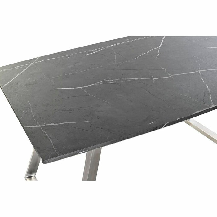 Masă de Sufragerie DKD Home Decor Negru Oțel Lemn MDF 160 x 90 x 76 cm