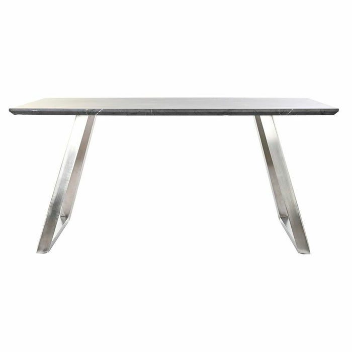 Masă de Sufragerie DKD Home Decor Negru Oțel Lemn MDF 160 x 90 x 76 cm
