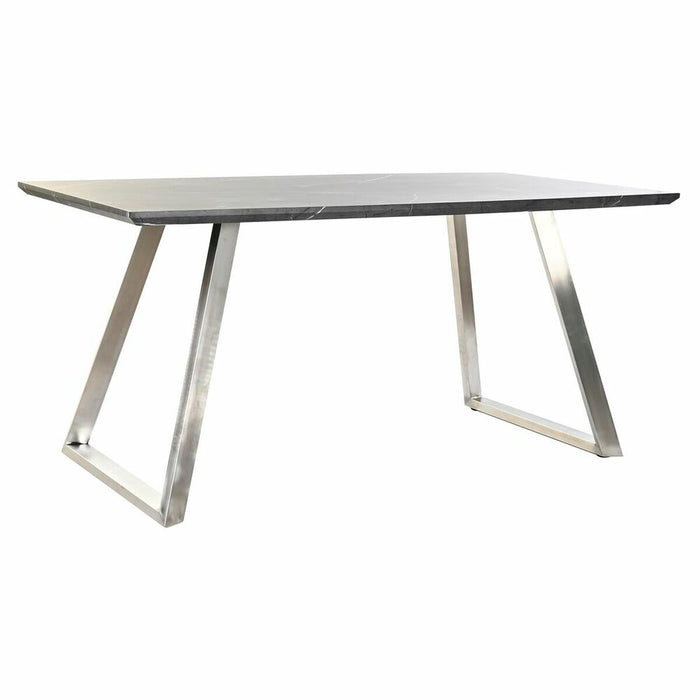 Masă de Sufragerie DKD Home Decor Negru Oțel Lemn MDF 160 x 90 x 76 cm