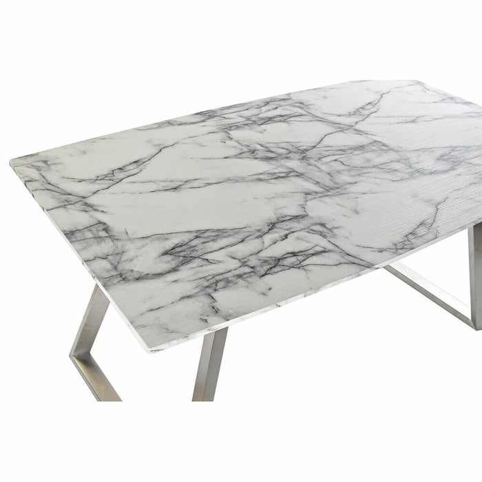 Masă de Sufragerie DKD Home Decor Oțel Alb 160 x 90 x 76 cm Lemn MDF