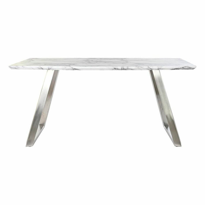 Masă de Sufragerie DKD Home Decor Oțel Alb 160 x 90 x 76 cm Lemn MDF