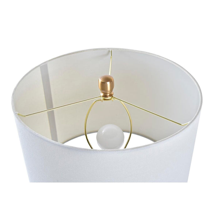 Lampă de masă DKD Home Decor Alb Auriu* Metal 50 W 220 V 36 x 36 x 52 cm