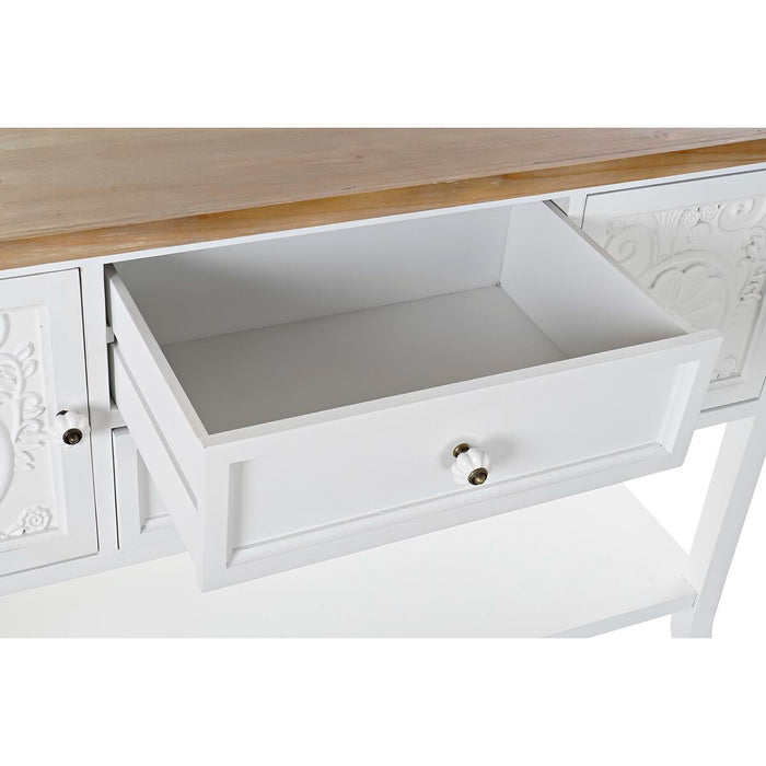 Consolă DKD Home Decor 120 x 36 x 80,5 cm Brad Natural Alb Lemn MDF
