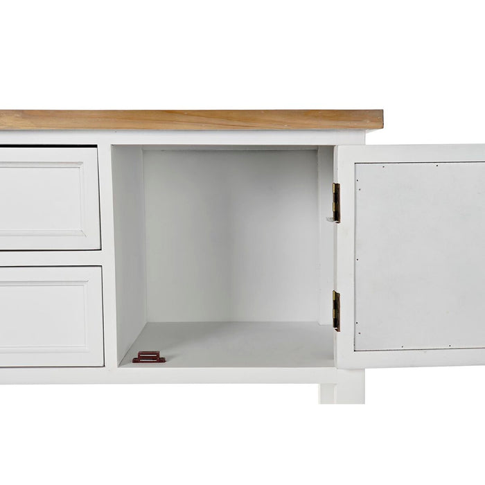 Consolă DKD Home Decor 120 x 36 x 80,5 cm Brad Natural Alb Lemn MDF