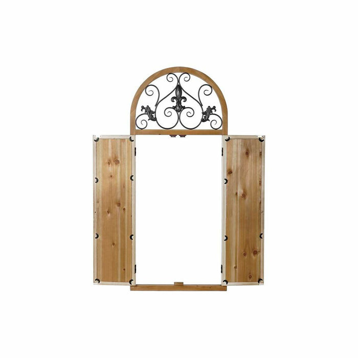 Oglindă de perete DKD Home Decor Natural Metal MDF Ferestre Alb Gri închis (60 x 5 x 138 cm)