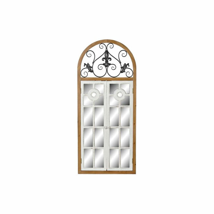 Oglindă de perete DKD Home Decor Natural Metal MDF Ferestre Alb Gri închis (60 x 5 x 138 cm)