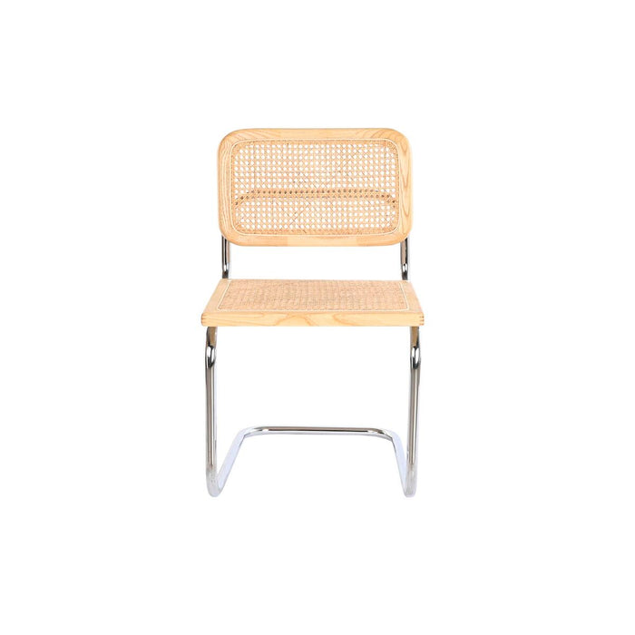 Scaun de Sufragerie DKD Home Decor 46 x 46 x 77 cm Natural Argintiu Maro Deschis Ratan