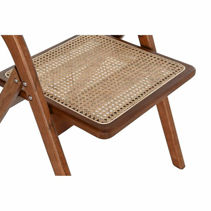 Scaun de Sufragerie DKD Home Decor Maro închis Ratan Vintage Ulm (45 x 45 x 79 cm)