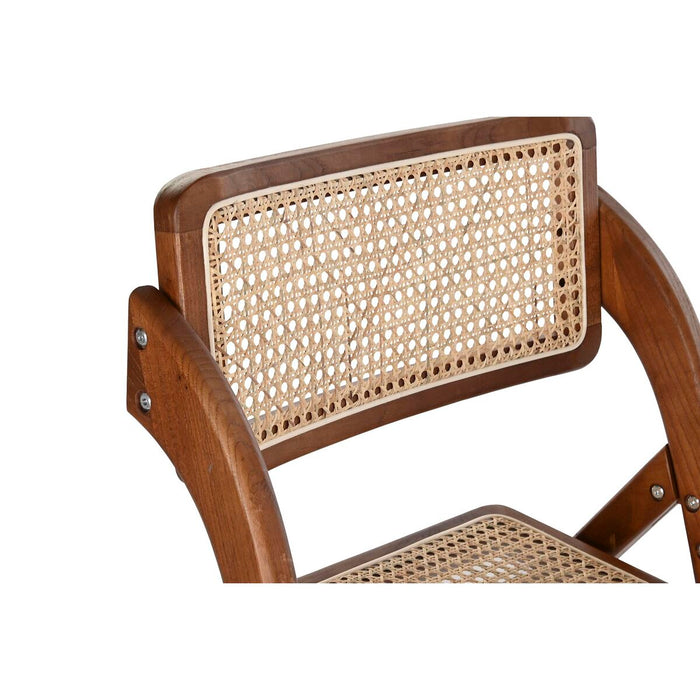Scaun de Sufragerie DKD Home Decor Maro închis Ratan Vintage Ulm (45 x 45 x 79 cm)