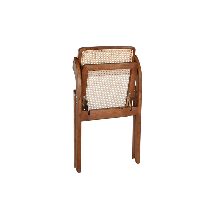 Scaun de Sufragerie DKD Home Decor Maro închis Ratan Vintage Ulm (45 x 45 x 79 cm)
