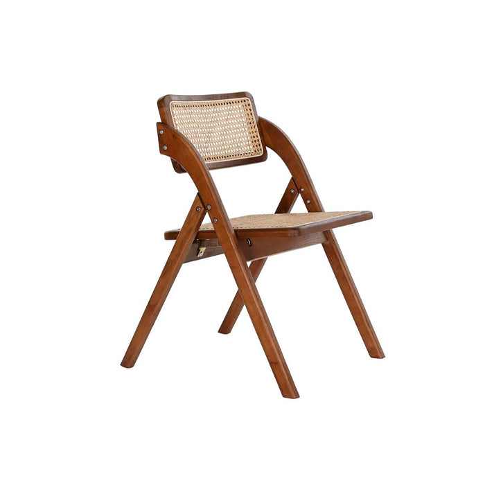 Scaun de Sufragerie DKD Home Decor Maro închis Ratan Vintage Ulm (45 x 45 x 79 cm)