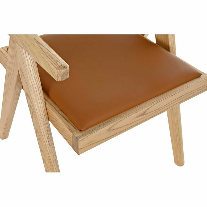 Scaun cu Mânere DKD Home Decor Tapiţerie Natural 55 x 54 x 82 cm