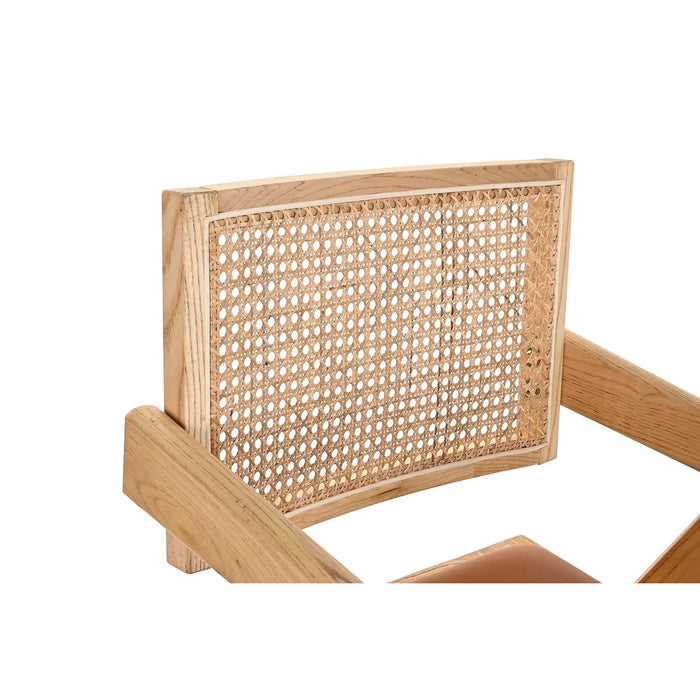 Scaun cu Mânere DKD Home Decor Tapiţerie Natural 55 x 54 x 82 cm
