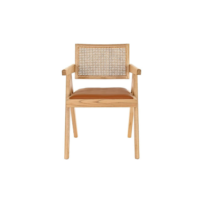 Scaun cu Mânere DKD Home Decor Tapiţerie Natural 55 x 54 x 82 cm