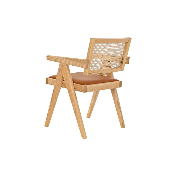 Scaun cu Mânere DKD Home Decor Tapiţerie Natural 55 x 54 x 82 cm