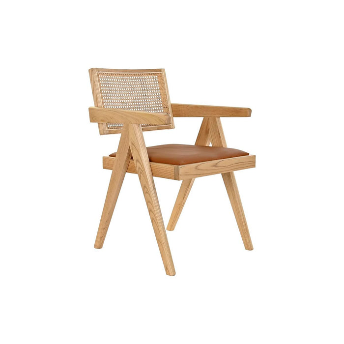 Scaun cu Mânere DKD Home Decor Tapiţerie Natural 55 x 54 x 82 cm