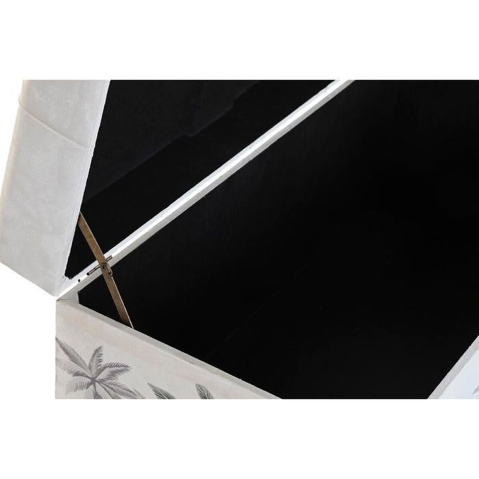 Banchetă DKD Home Decor   Negru Bej Poliester Verde Lemn MDF (80 x 40 x 43 cm)