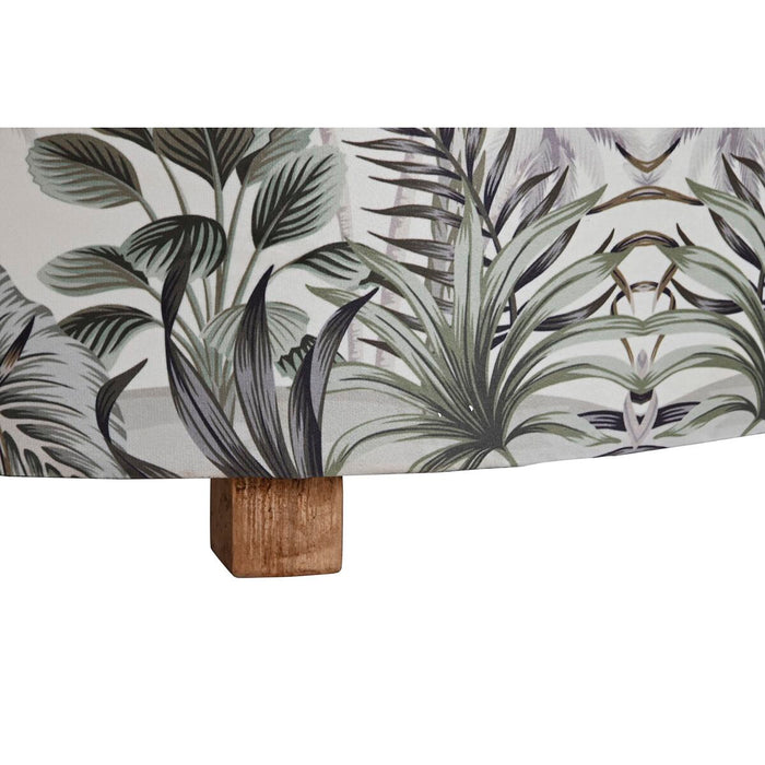 Suport pentru Picioare DKD Home Decor Bej Poliester MDF Verde Tropical (80 x 80 x 43 cm)