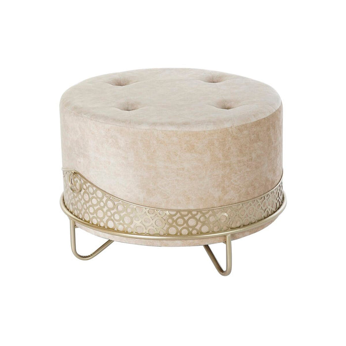 Suport pentru Picioare DKD Home Decor Bej Auriu* Metal Poliester (63 x 63 x 42 cm)