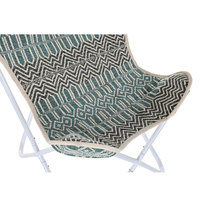 Canapea de grădină DKD Home Decor Albastru Alb Verde Fier 74 x 65 x 90 cm