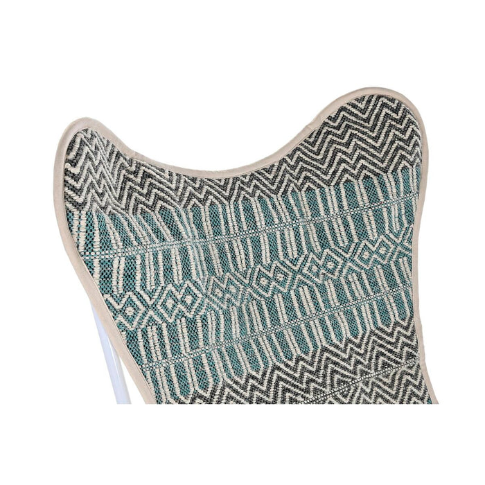 Canapea de grădină DKD Home Decor Albastru Alb Verde Fier 74 x 65 x 90 cm