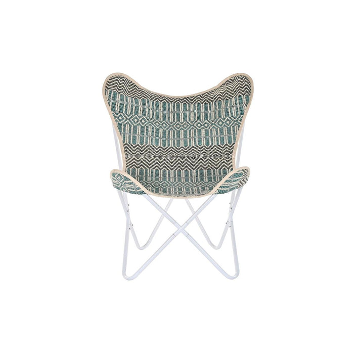Canapea de grădină DKD Home Decor Albastru Alb Verde Fier 74 x 65 x 90 cm