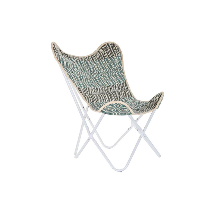 Canapea de grădină DKD Home Decor Albastru Alb Verde Fier 74 x 65 x 90 cm