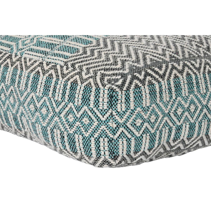 Pernă DKD Home Decor Podea Dungi Albastru Poliester Bumbac Mentă Aluminiu Alb Verde (60 x 60 x 25 cm)