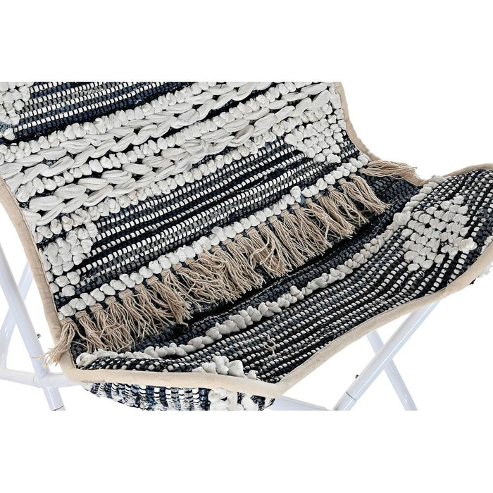 Canapea de grădină DKD Home Decor Alb Negru Fier 74 x 65 x 90 cm