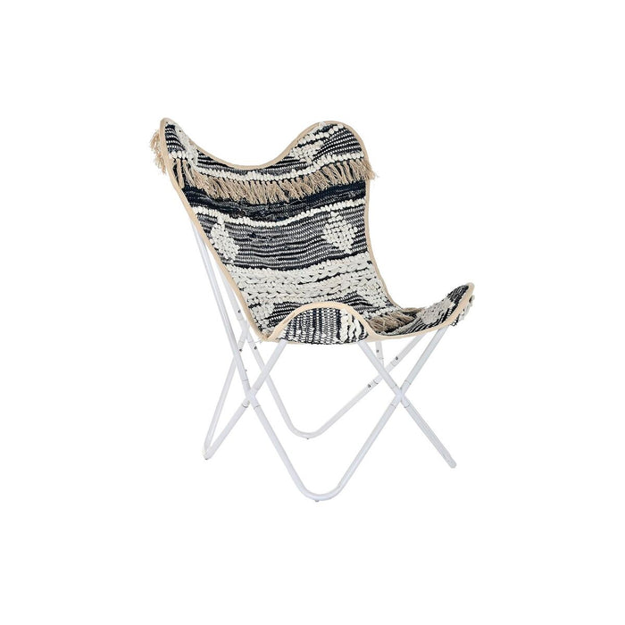 Canapea de grădină DKD Home Decor Alb Negru Fier 74 x 65 x 90 cm